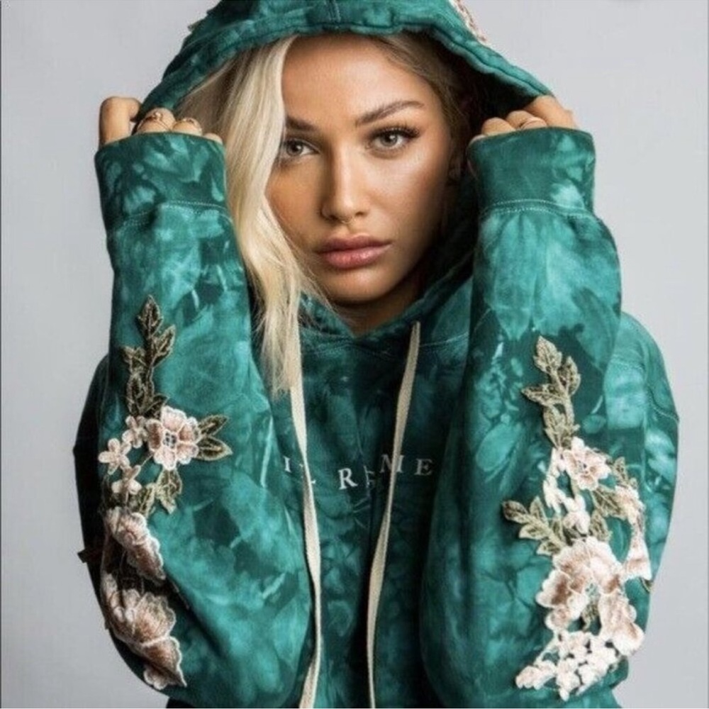 Unisex civil regime aqua roses hoodie